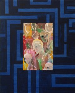 Bilde og blå labyrint, 2005, 40 x 33 cm, akryl og olje