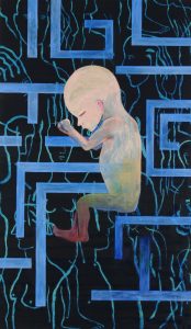 Foster og blå labyrint, 2005, 170 x 100 cm, akryl og olje