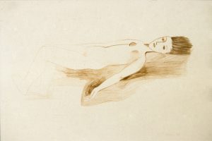 Liggende kvinne, 1988, 21 x 30 cm, tegning