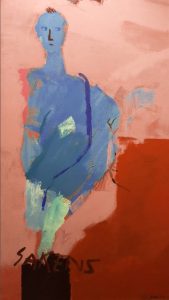 Mann i blå erkjennelse, 1983, 203 x 101,5 cm, akryl