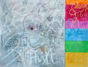 Tegning i grått felt, 2014-2015, 50 x 65 cm, pastell