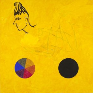 Tegning, farge og ikke farge, ca. 2011, 100 x 100 cm, akryl