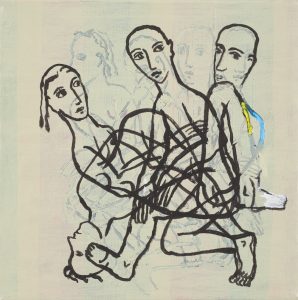 Tegning i grønt sjikt, 2009, 20 x 20 cm, akryl