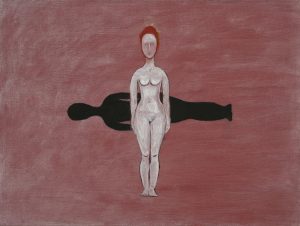 Tegning i sandfarget flate, ca. 2007, 30 x 40 cm, akryl og olje