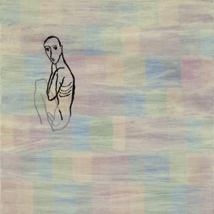 Tegning i sandfarget sjikt, 2008, 50 x 50 cm, akryl