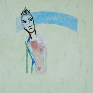 Blå halvsirkel, 2011, 25 x 25 cm, akryl