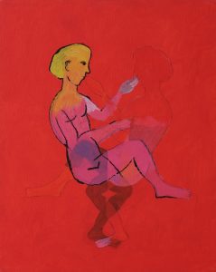 Figur og replikk, 2007, 40,5 x 23,5 cm, akryl