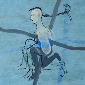 Grått og blått kryss, 2010, 50 x 50 cm, akryl