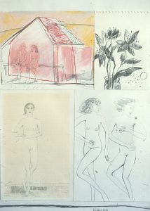 Ukjent tittel, 1980, collage, tegning på papir.