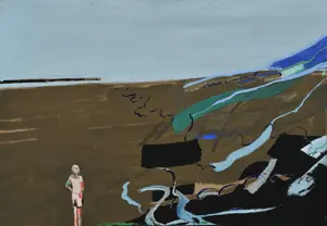 Ung mann ved havet, 1981, 100 x 146 cm, akryl