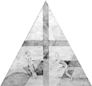 Par og kryss, 1988, 160 x 170 cm, akryl