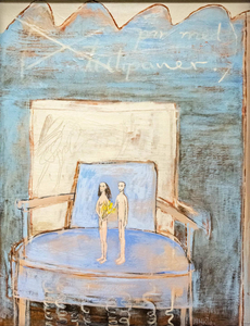 Par med tulipaner, 1978, 130 x 100 cm, akryl