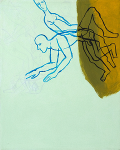 Tegning og lysegrønt, 2007, 33 x 41 cm, akryl